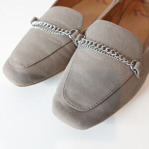 Report Mocha Slip On Loafer Shoes / Chains/ faux Leather / Square toe